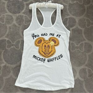Mickey waffle white tank top
